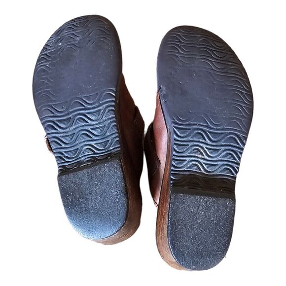 Earth Shoe Women's Size 7 Pine 2 Buckle Leather Slip On Comfort Mule Shoes - Picture 5 of 6